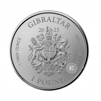 1 oz (31.10 g) sidabrinė moneta Karo dramblys, Gibraltaras 2023