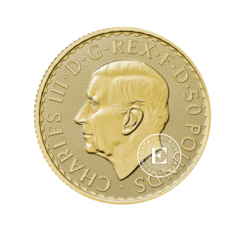1/2 oz (15.55 g) auksinė moneta Britannia -  Karalius Charlesas III, Didžioji Britanija 2024