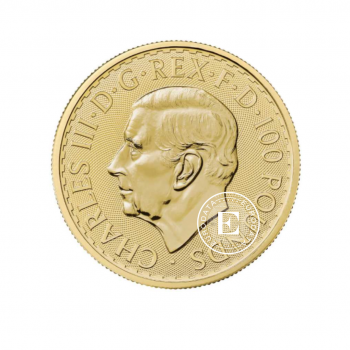 1 oz (31.10 g) pièce d'or  Britannia - King Charles III, Grande-Bretagne 2024
