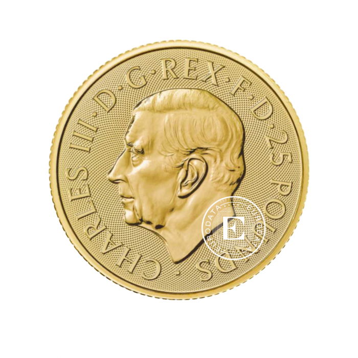 1/4 oz (7.78 g) złota moneta Britannia - King Charles III, Wielka Brytania  (random year)