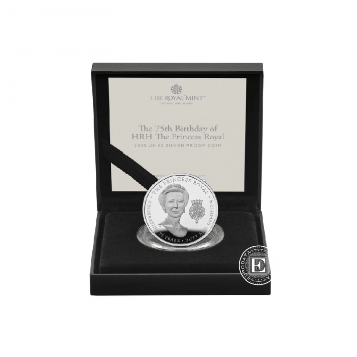 28.28 g srebrna PROOF moneta The 75th Birthday of Princess Royal, Wielka Brytania 2025