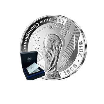 10 Eur (22.20 g) sidabrinė PROOF moneta FIFA pasaulio taurė - Kataras 2022, Prancūzija 2022 (su sertifikatu)