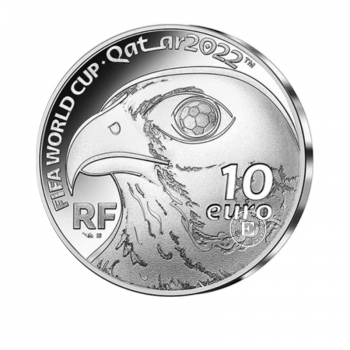 10 Eur (22.20 g) sidabrinė PROOF moneta FIFA pasaulio taurė - Kataras 2022, Prancūzija 2022 (su sertifikatu)