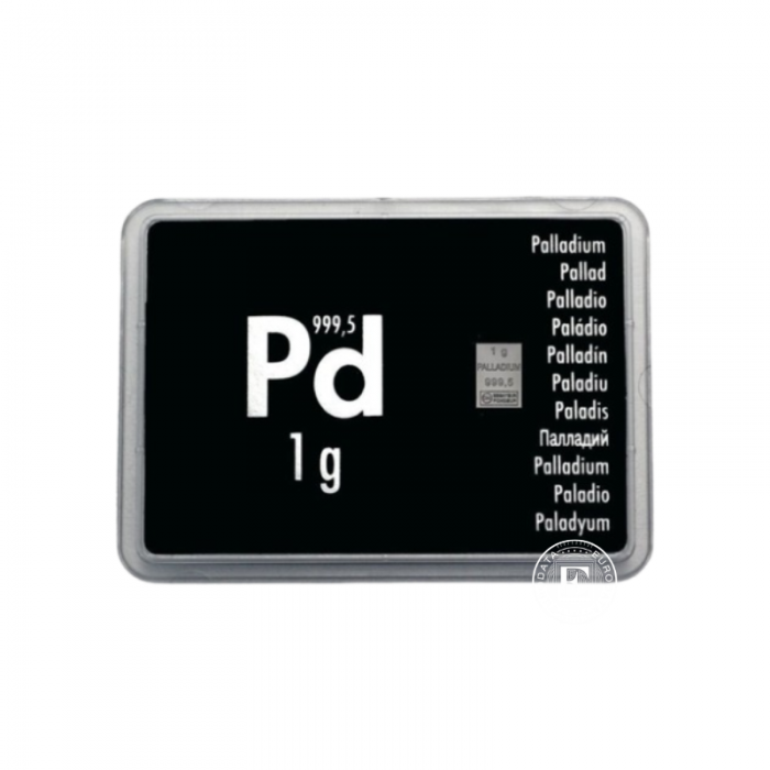 1 g  paladžio luitas 999.5 (atsitiktinis gamintojas)  