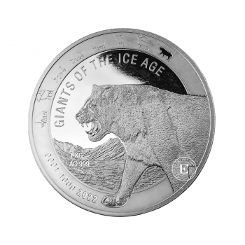 1 kg srebrna moneta Giants of the Ice Age -  Cave Lion, Republika Ghany 2022