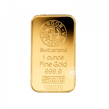 1 oz (31.10 g) investicinio aukso luitas, Argor-Heraeus 999.9