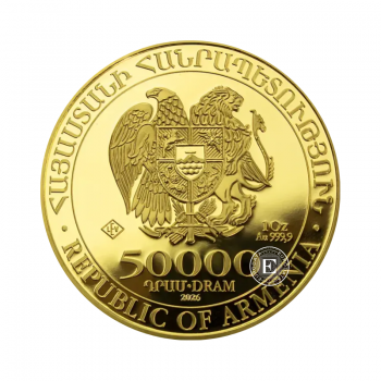1 oz (31.10 g) auksinė moneta Nojaus arka, Armėnija 2026 (su sertifikatu)