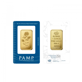 1 oz (31.10 g) investicinio aukso luitas Rose, PAMP 999.9