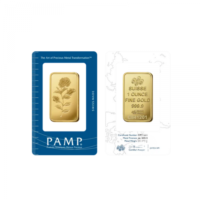 1 oz (31.10 g)  Ingot d'or Rose, PAMP 999.9
