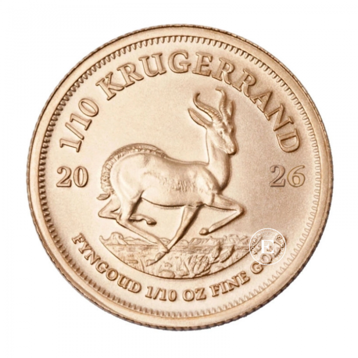 1/10 oz (3.11 g) auksinė moneta Krugerrand, Pietų Afrikos Respublika 2026