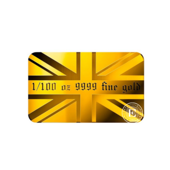 1/100 oz investicinio aukso luitas UK Flag, Private Mint 999.9
