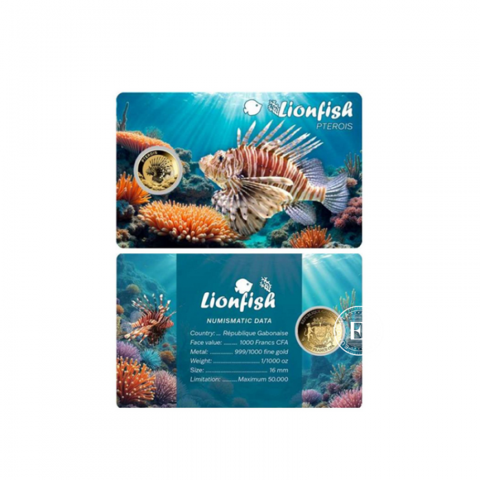 1/1000 oz  złota moneta Lionfish, Czad