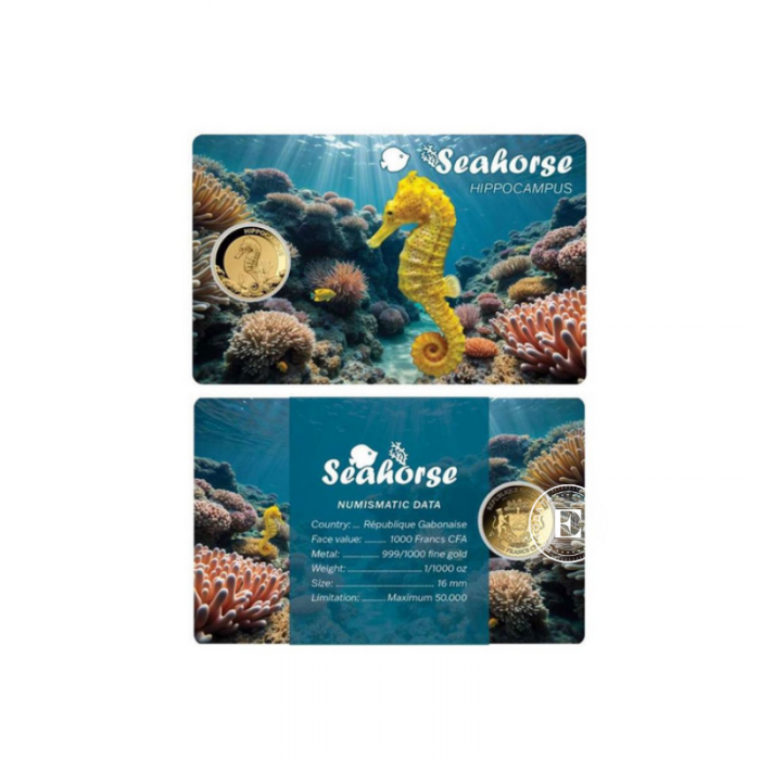 1/1000 oz Goldmünze Seahorse, Tschad