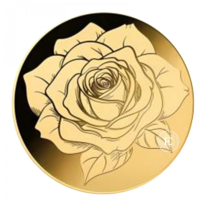 1/1000 oz pièce d'or Valentine's Day Rose, Tchad