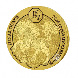1/12 oz (2.59 g) pièce d'or Year of the Horse, Lunar, Rwanda 2026