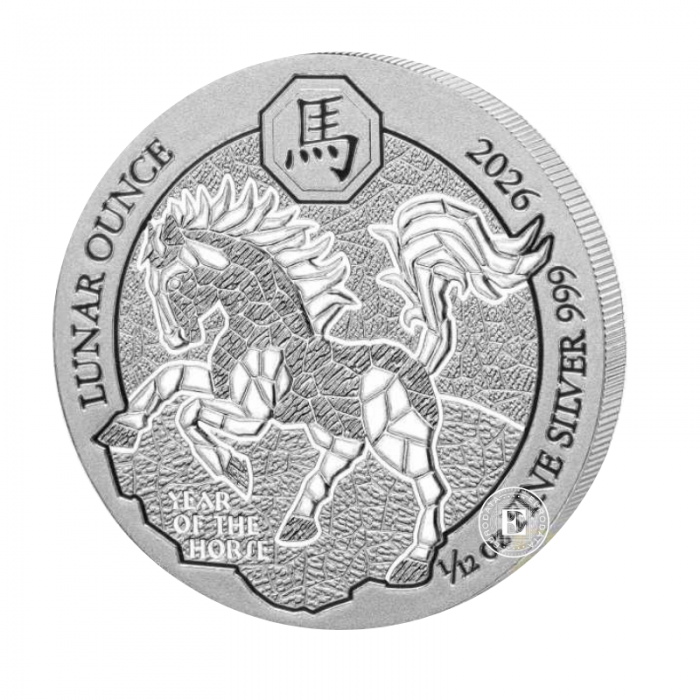 1/12 oz (2.59 g) silver coin Year of the Horse, Lunar, Rwanda 2026