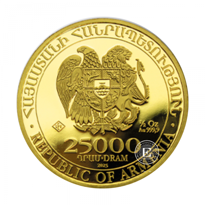 1/2 oz (15.55 g) pièce d'or Noah's Ark, Armenie 2025