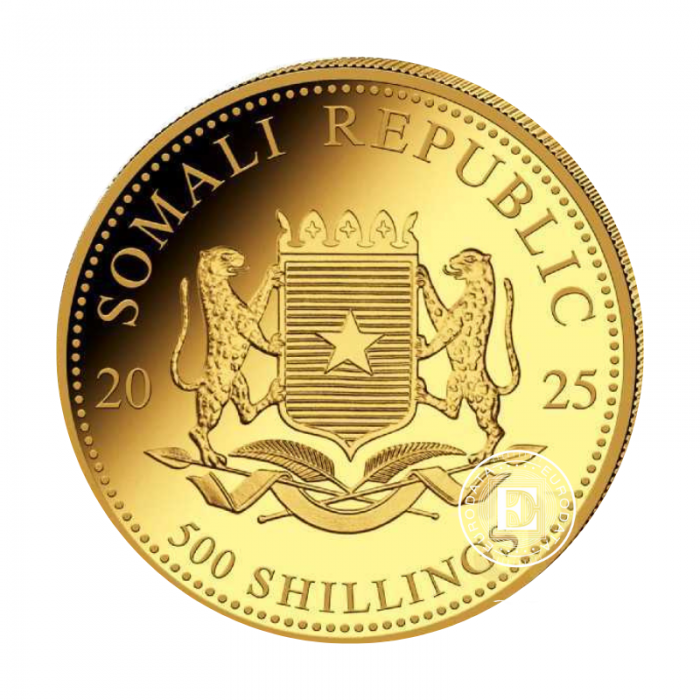 1/2 oz (15.55 g) pièce d'or Faune Africaine - Éléphant, Somalie 2025