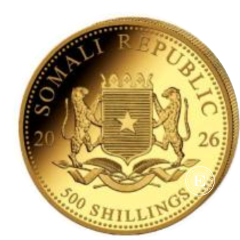 1/2 oz (15.55 g) auksinė moneta Afrikos laukinė gamta - Dramblys, Somalis 2026