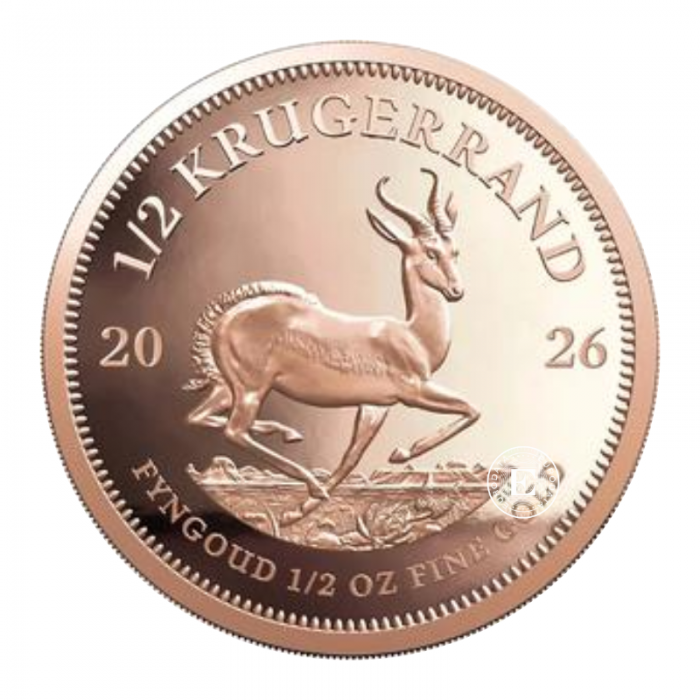 1/2 oz (15.55 g) auksinė moneta Krugerrand, Pietų Afrikos Respublika 2026