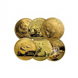 1/2 oz (15.55 g) auksinė moneta Panda, Kinija (atsitiktiniai metai)