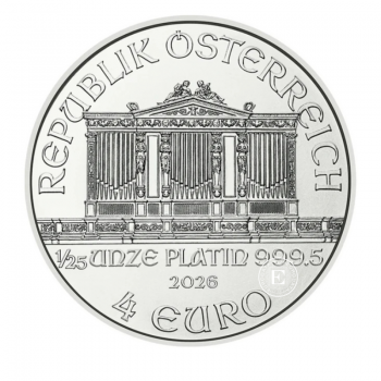1/25 oz (1.24 g) platininė moneta Vienos Filharmonija, Austrija 2026