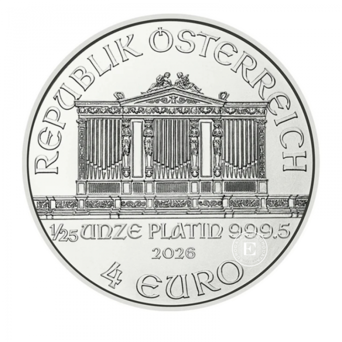 1/25 oz (1.24 g) platininė moneta Vienos Filharmonija, Austrija 2026