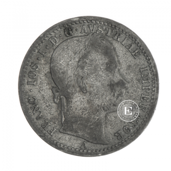 1/4 guldenų (5.26 g) sidabrinė moneta  - A, Austrija 1862