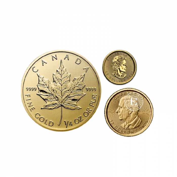 1/4 oz (7.78 g) auksinė moneta Klevo lapas, Kanada 2025