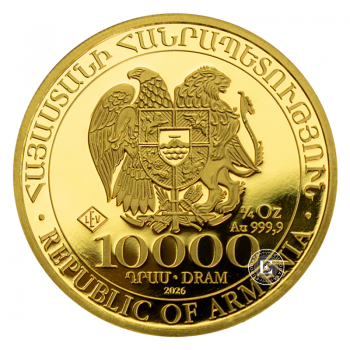 1/4 oz (7.78 g) pièce d'or Noah's Ark, Armenie 2026