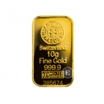 10 g investicinio aukso luitas, Argor-Heraeus 999.9