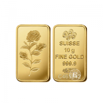 10 g investicinio aukso luitas Rose, PAMP 999.9