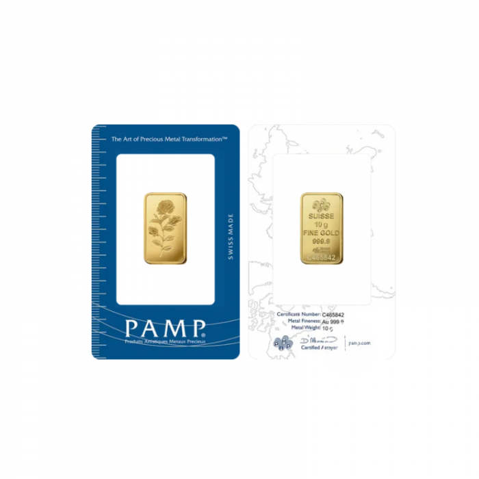 10 g  Goldbarren Rose, PAMP 999.9