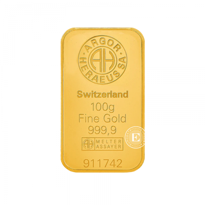 100 g gold bar, Argor Heraeus 999.9