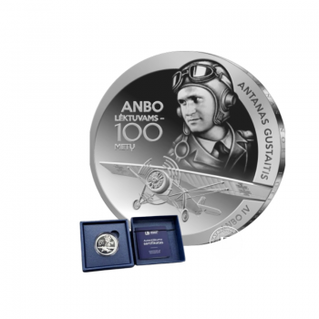 10 Eur (23.30 g)silver colored PROOF coin ANBO aircraft 100 years , Lithuania 2025