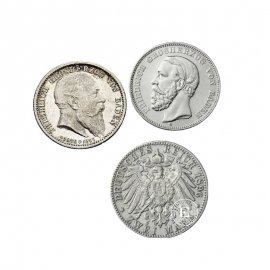 2 mark silbermünze Empire, Deutschland 1876 - 1915 (random design)