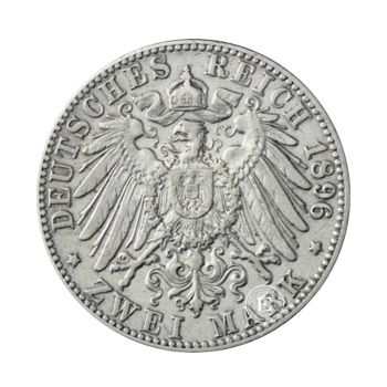 2 markių (10  g) sidabrinė moneta Empire, Vokietija 1876 - 1915 (atsitiktinis dizainas)