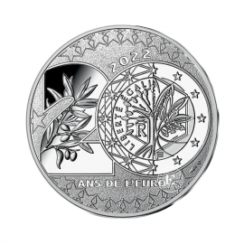 20 Eur silver coin 20 years of the Euro, France 2022