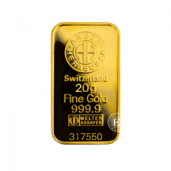 20 g gold bar Argor-Heraeus 999.9