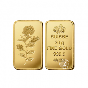 20 g  gold bar Rose, PAMP 999.9