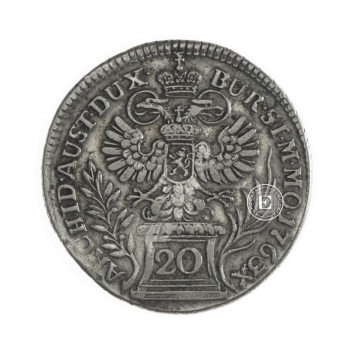 6.53 g sidabrinė moneta Maria Theresia, Bohemijos karalystė 1763
