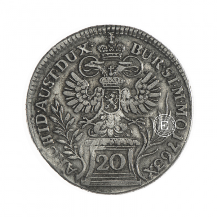 6.53 g silver coin Maria Theresia, Kingdom of Bohemia 1763