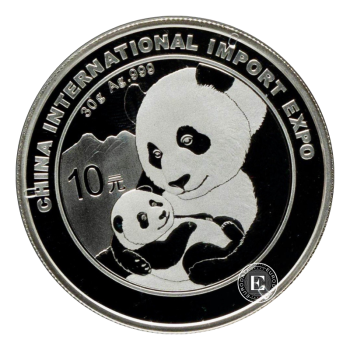 30 g sidabrinė moneta Panda - International Import EXPO, Kinija 2019