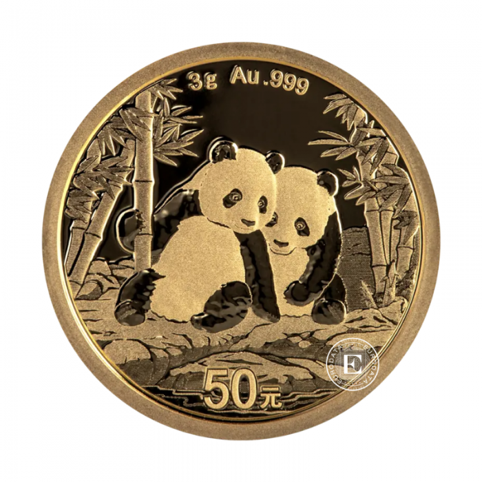3 g auksinė moneta Panda, Kinija 2026
