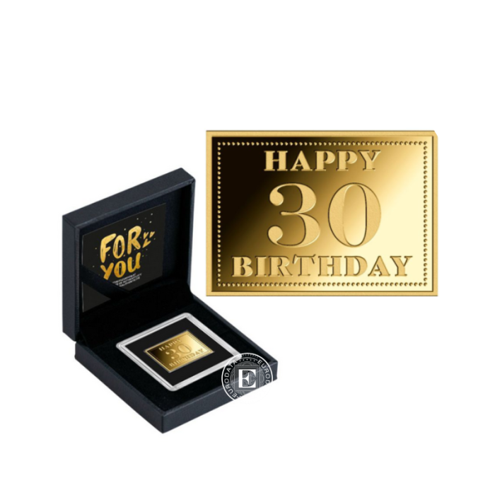 1/1000 oz  złota moneta Happy 30th birthday, Czad