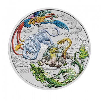 1 oz (31.10 g) sidabrinė spalvota moneta Kinijos Mitai ir Legendos  - Four Guardians, Australija 2024