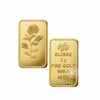5 g investicinio aukso luitas Rose, PAMP 999.9
