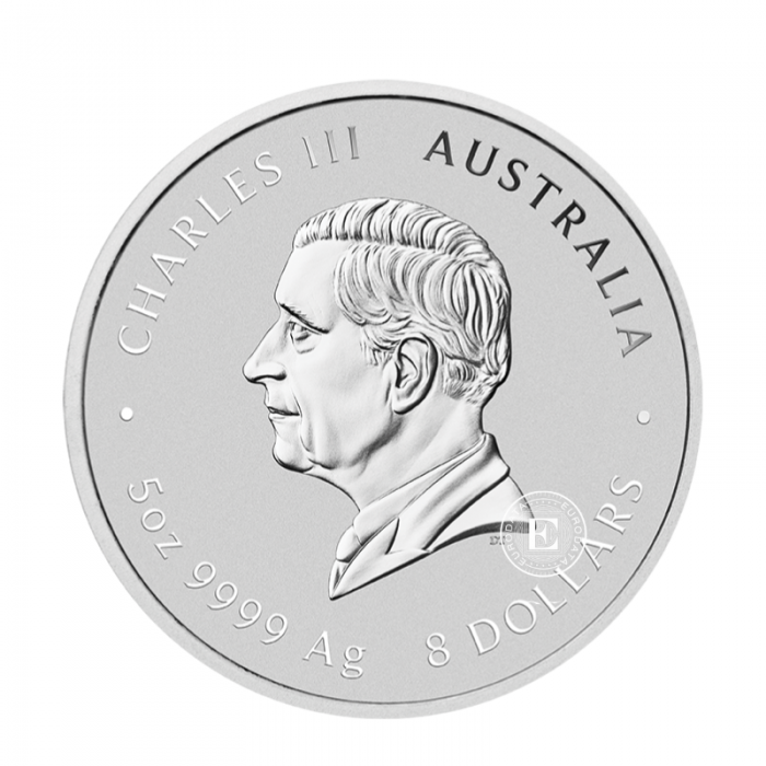 5 oz (155.50 g) sidabrinė moneta Lunar III -  Gyvatės metai, Australija 2025 