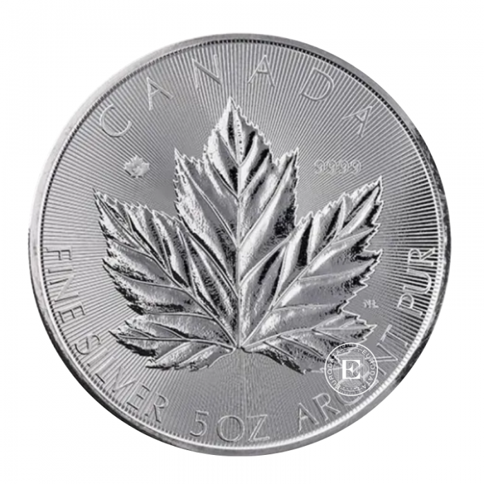 5 oz (155.50 g) sidabrinė moneta Klevo lapas, Kanada 2026