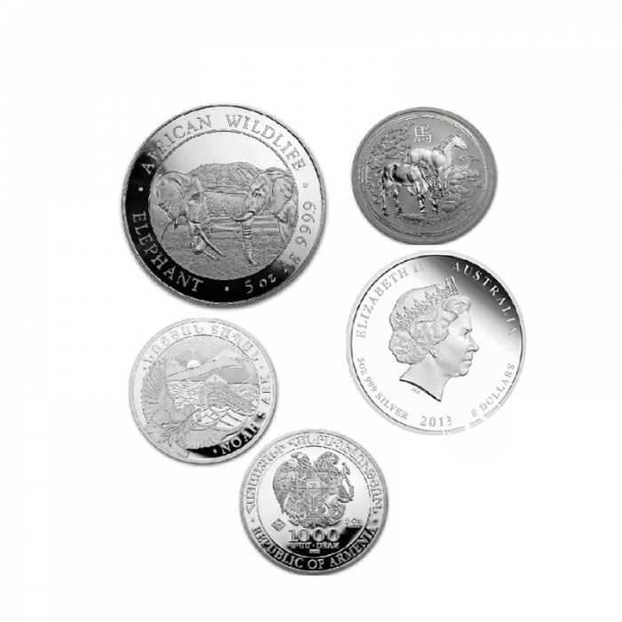 5 oz (155.50 g) silver coin (random year, random design)